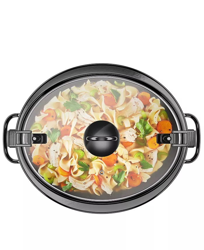 6.0 Qt Roomy Oval Slow Cooker: Ideal for Large - Family Meals and Hearty Gatherings