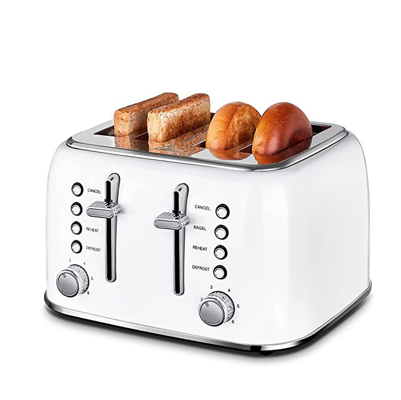 Macaron Bread Machine Household Breakfast Machine Stainless Steel 4 Pieces Toaster