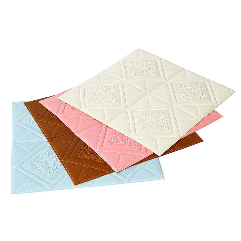 Self Adhesive Colorful Flower Kids Room Nursery 3D Wallpaper Wall Brick Sticker for Home Wall