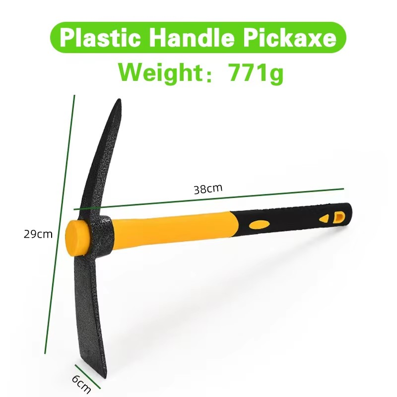 Carbon Steel Small Hoe Pickaxe Fiberglass Handle for Agricultural Outdoor Garden