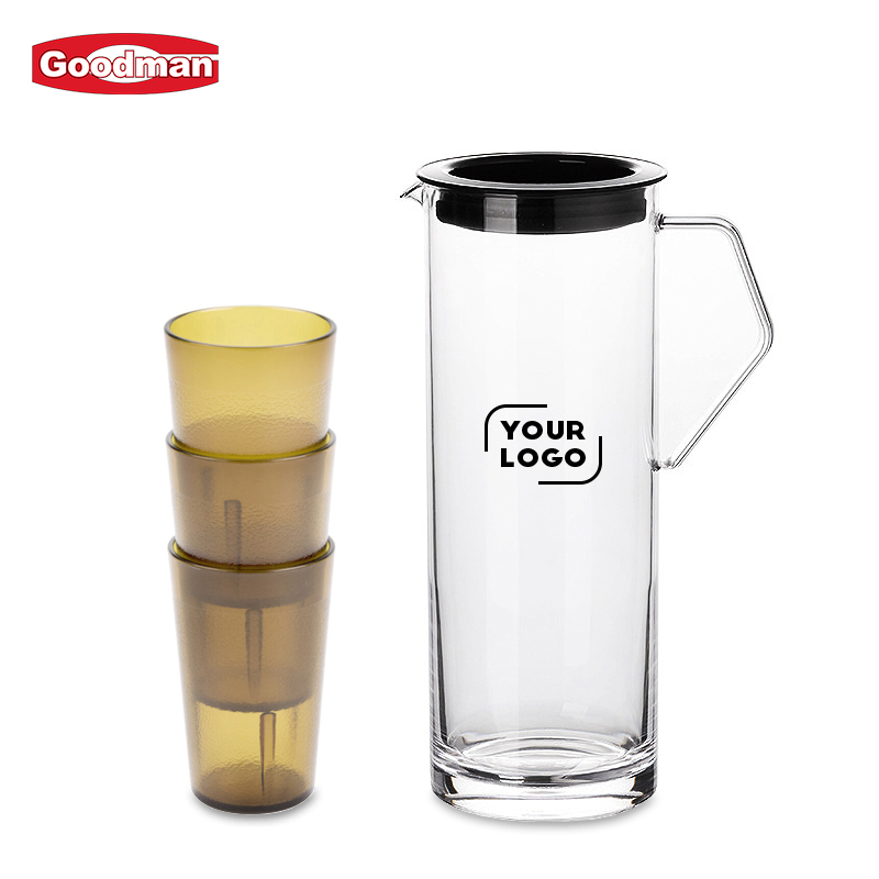 1100ml Clear Water Carafe with Lid Beverage Milk Juice Tea Jug Glass Pot Plastic Pitcher