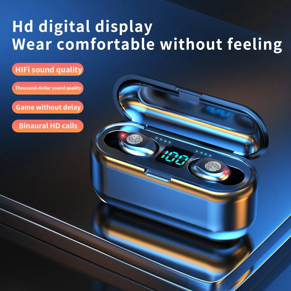 Bluetooth Mini Headphones 5.0 True Wireless Earbuds Earphone with 2000mAh Charging Sports Gaming Headset with LED Display