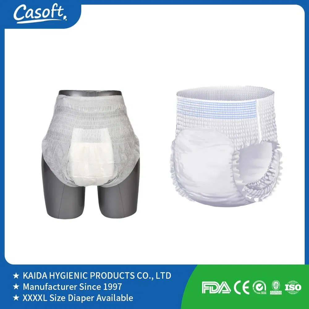 Disposable Cotton Adult Pull up Diaper Pant for Old People Comfortable Surface Quick Dry Unisex Incontinence Pants for Bulk Sale
