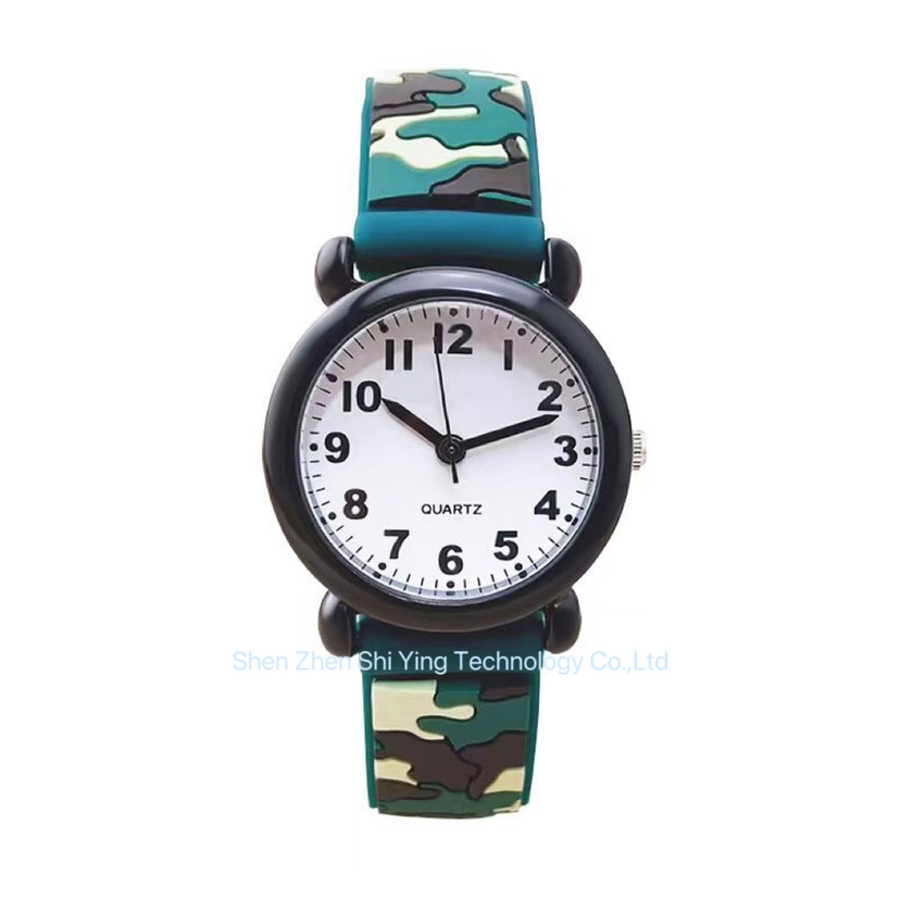 Quality Boys Silicone Cartoon 3D Strap Child Watches with Japan Movement