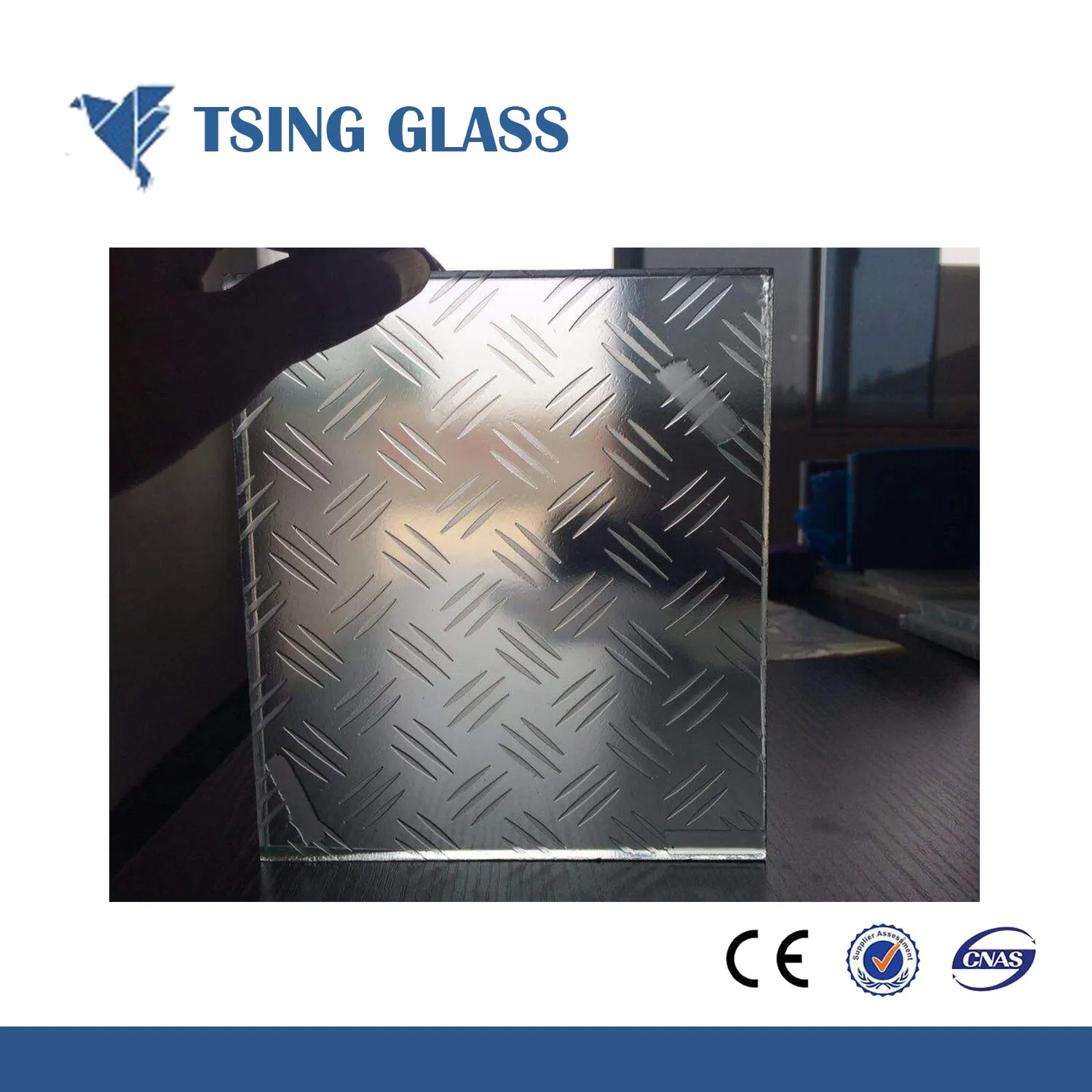 Tempered Anti-Slip Construction Glass with SGCC/Ce/CCC/ISO for Stairs, Partition