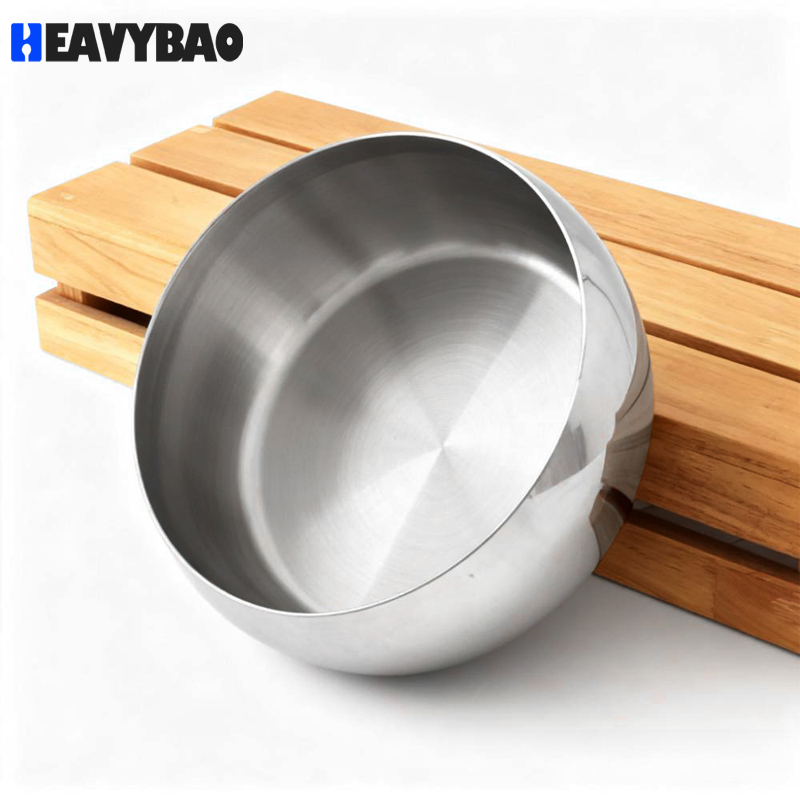 Heavybao Triple-Layer Stainless Steel Industrial Kitchen Eco-Friendly Metal Salad Mixing Bowl
