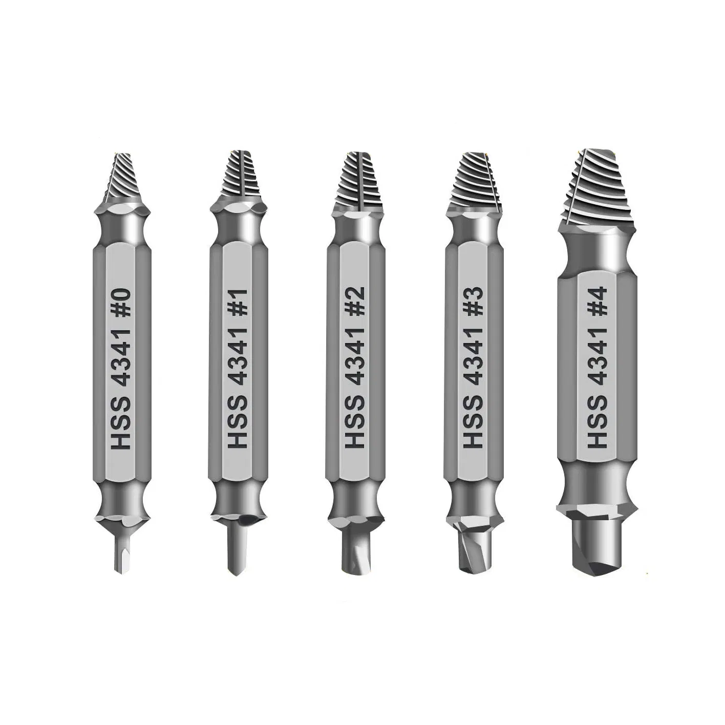 Titanium Plating HSS Stripped Screw Extractor Damaged Kit Screw Remover for Remove Common Sizes of Broken Screws