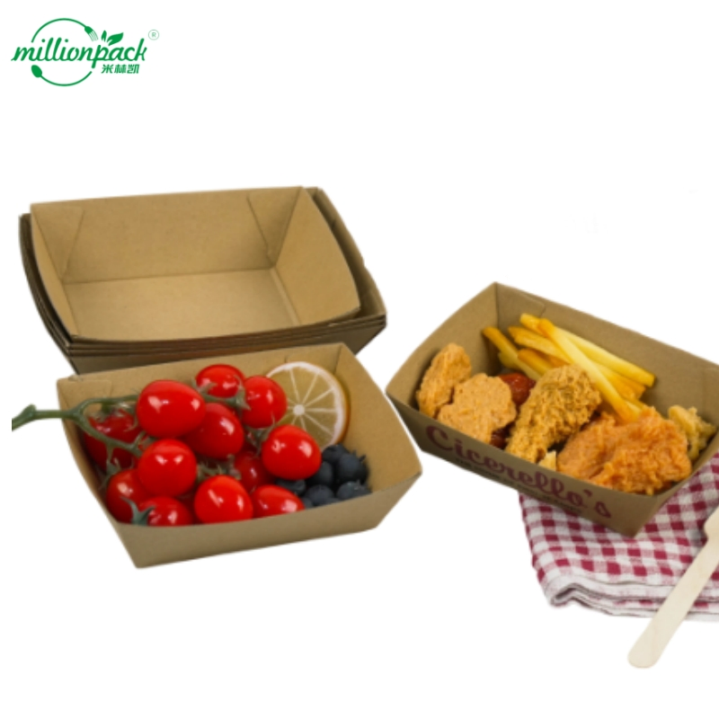 Wholesale Kraft Paper Boat Tray Restaurant Takeaway Container for Food Service Needs