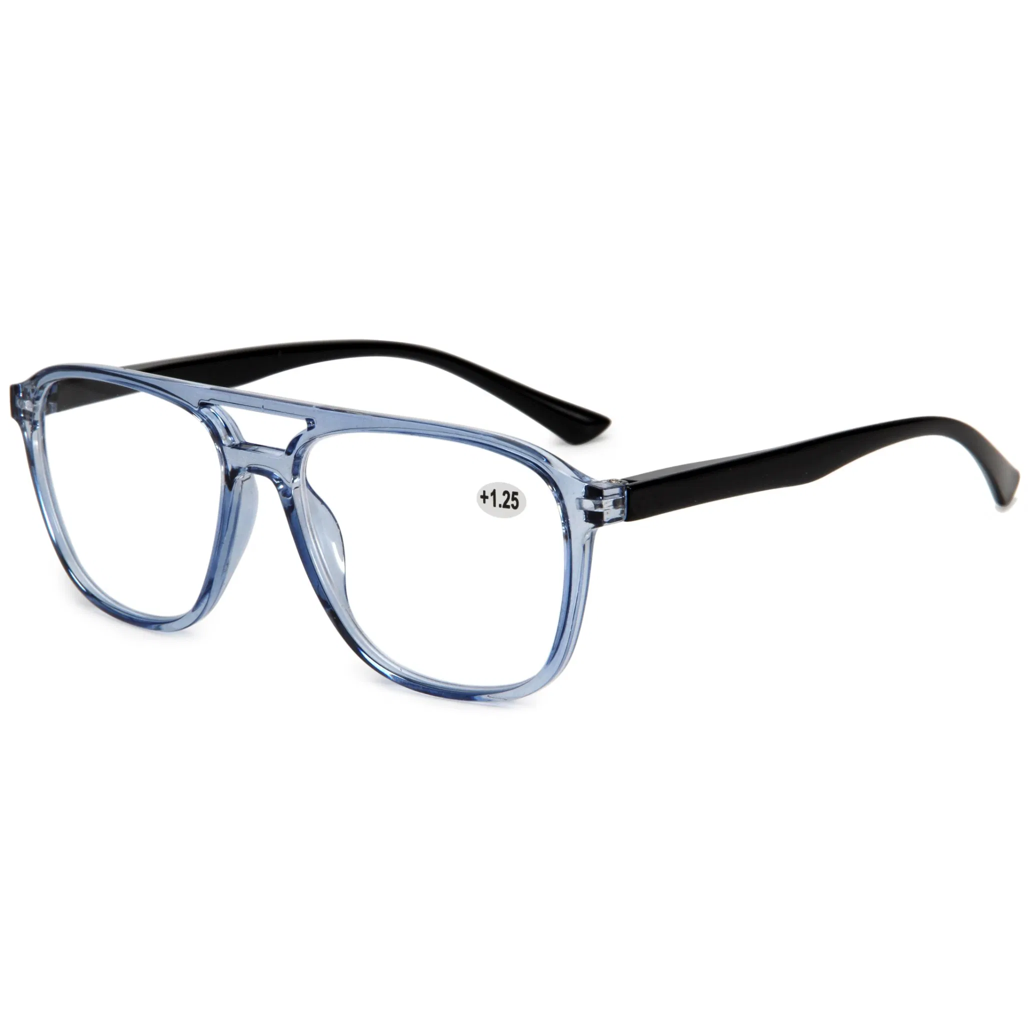 Fashion Double Bridge Pilot Reading Glasses with Spring Hinge Custom Design Logo Available