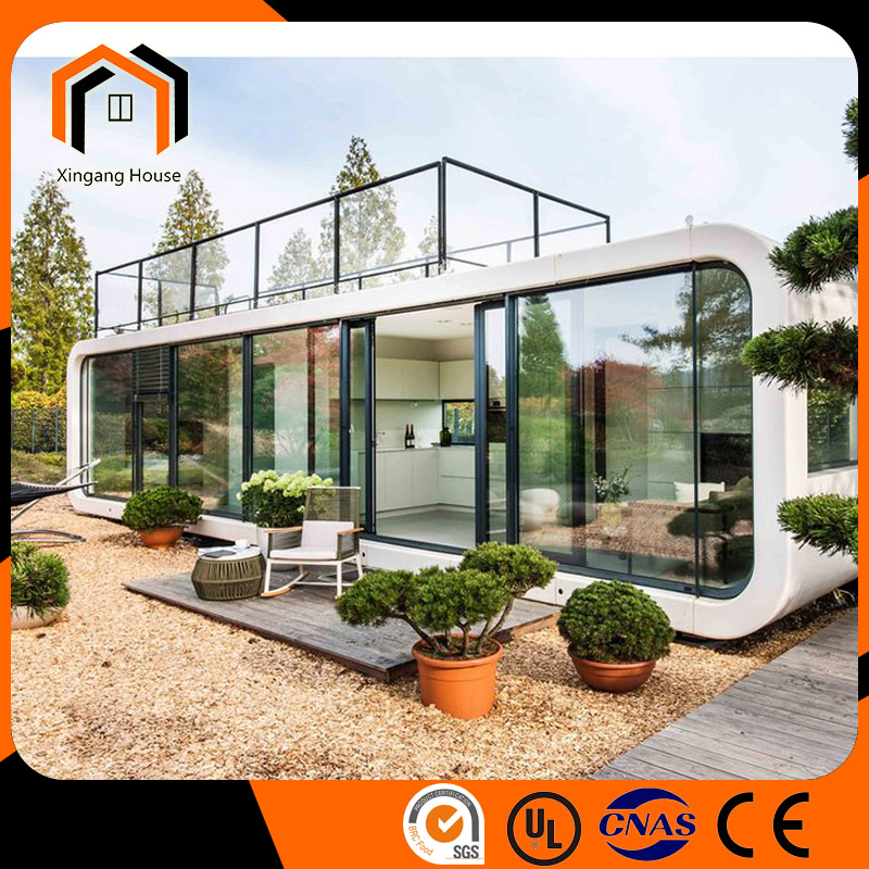Movable Prefabricated House Modular Office Pod Steel Structure Prefab Homes Tiny House Folding Portable Apple Cabin