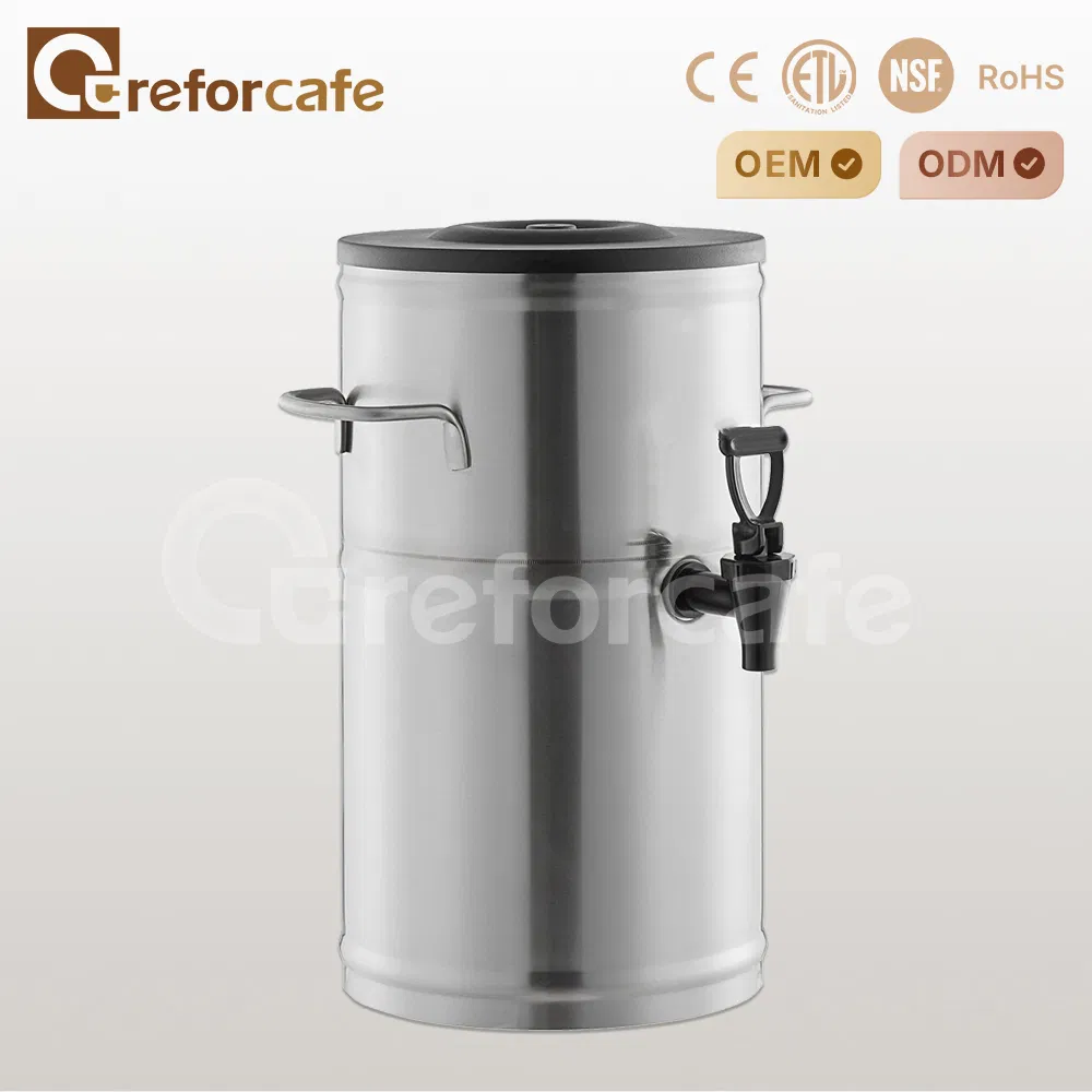 Commercial Stainless Steel 7.5L Coffee Milk Drink Dispensers Round Ice Tea Dispenser for Restaurant