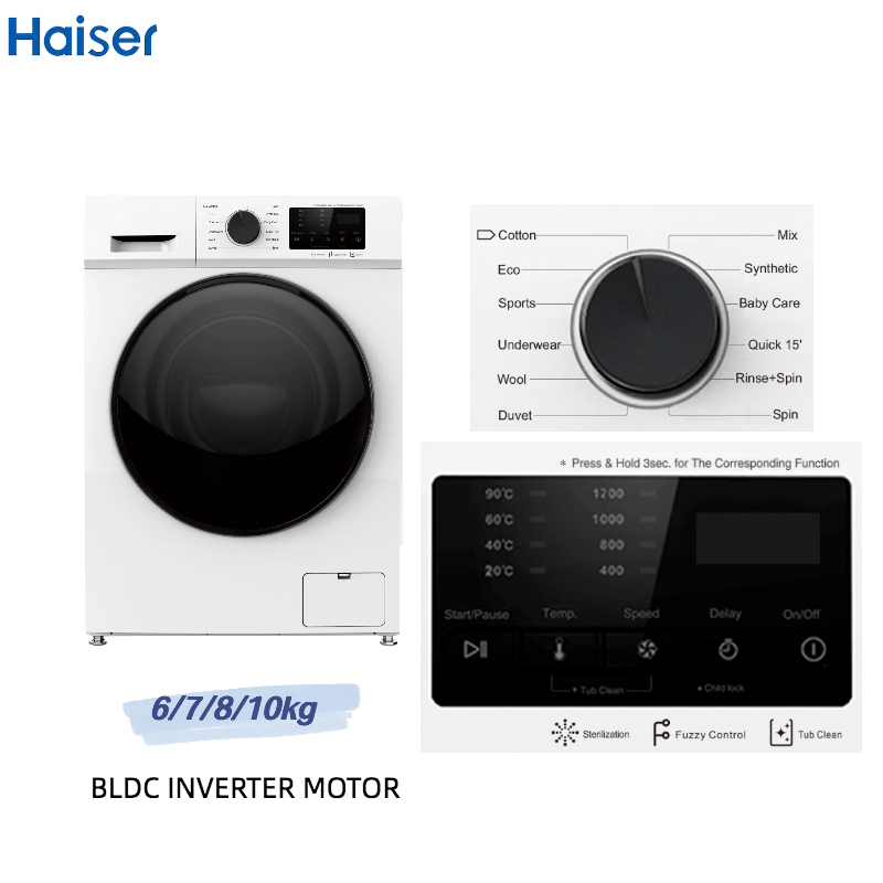 Wholesale Inverter 8 Kg White Color Front Load Washing Machine with High Quality