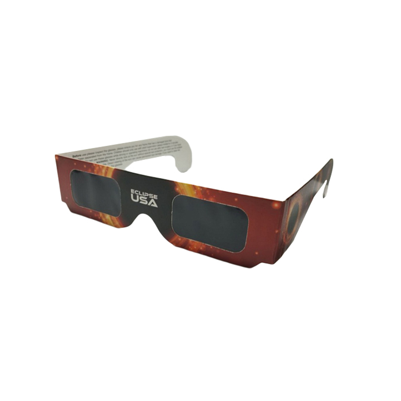 Cardboard Solar Eclipse Glasses Customized Logo Paper Viewing Glasses for ISO