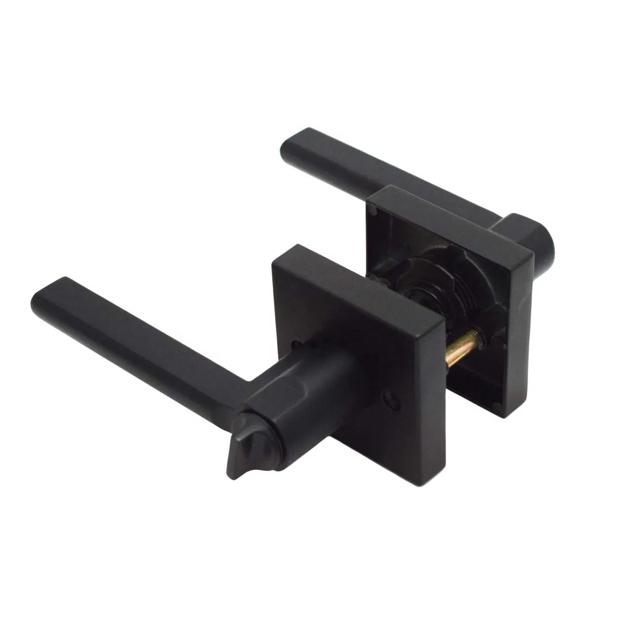 Modern Luxury Oil Rubbed Bronze Zinc Alloy Square Rosette Locks Handle Door Lever Door Handle Set Locks for Bathroom Bedroom
