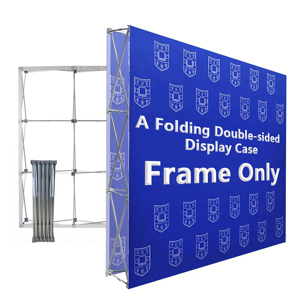 10FT Straight Fabric Pop up Display Backdrop Wall Banner Stand Exhibition Equipment Trade Show Display Pop up Wall Media Wall Banner Display