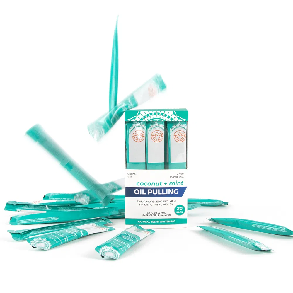 Natural Seed Oil Extract Oral Cleaning Mouth Wash 12mlx20 PCS Travel Size Mouthwash Sachet Coconut OEM