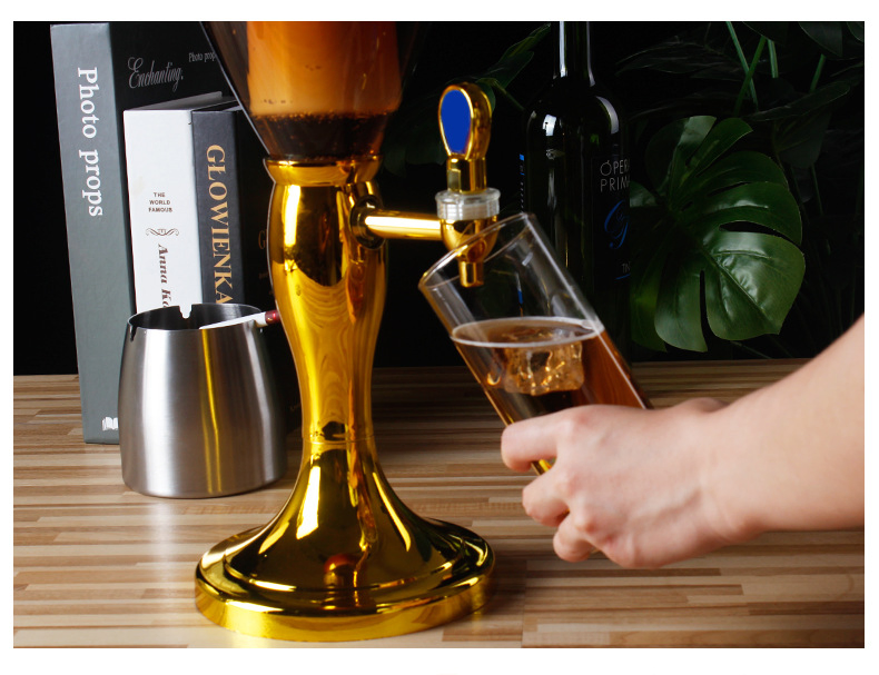 Heavybao 3L Beer Dispenser Beer Tower Beverage Dispenser with Ice Tube