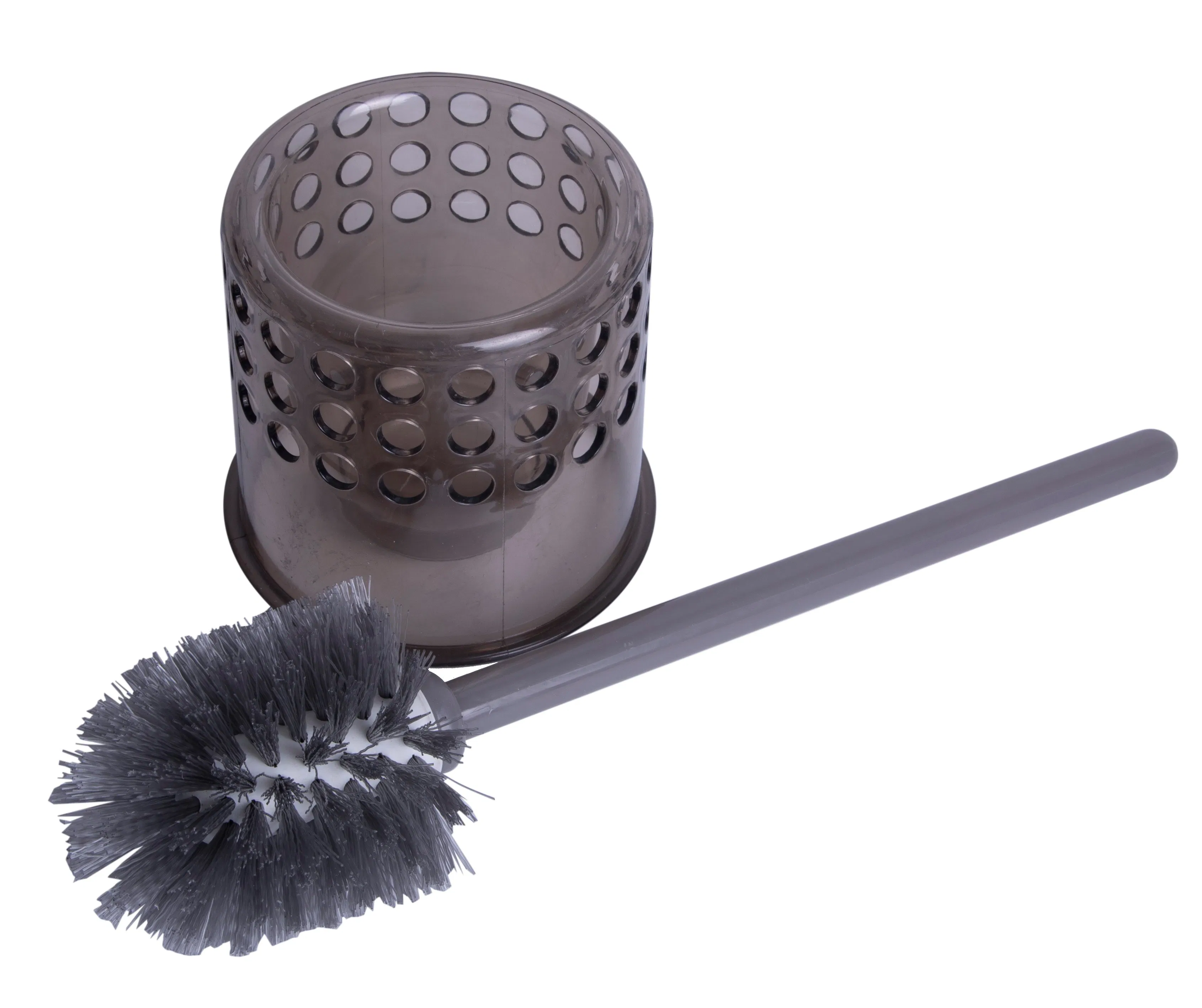 Черная щетка для унитаза с прозрачным держателем