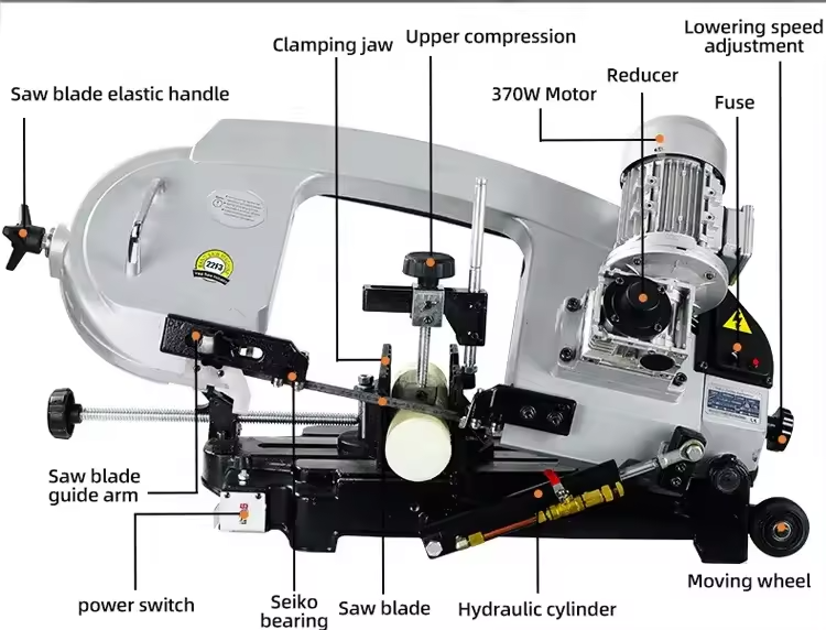 Ленточная пила по металлу портативная угловая 45°