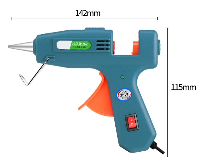 20W Battery Rechargeable Hot Melt Glue Gun Multi Color Hot Glue Gun