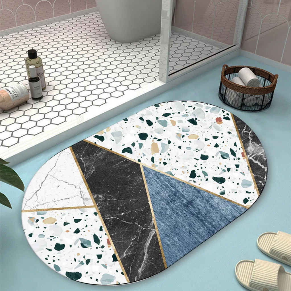 Factory Supply Carpet and Rugs Printed Carpet Oval Bathroom Mat Door Mat Carpet Tile Diatom Mud Mat
