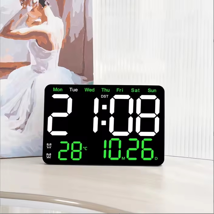 Wholesale New Multi-Functional LED Display Digital Wall Table Alarm Clock Brightness Adjustable with Timer Decorative Purpose-Eine Digitale Uhr