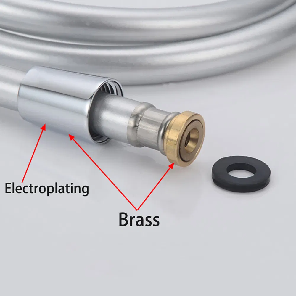 Stylish Flexible Chrome Finish PVC Shower Hose for Modern Bathrooms