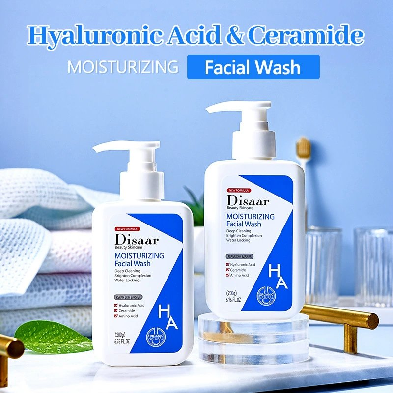 Wholesale Hyaluronic Acid Face Cleanser ODM/OEM Deep Cleansing Pore Cleaner Foam Cream Moisturizing Facial Wash