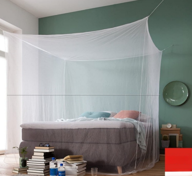 Ultra Large Bed Net with Carry Bag 2 Openings Screen Netting Bed Canopy Circular Curtain for Single to King Size Beds Easy to Install Hanging Kit