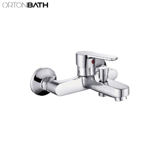 Ortonbath Cheap Price Wall Mount Single Lever Brass Bathroom Sink Bath Shower Bidet Bath Basin Kitchen Faucet Mixer Water Tap Shower Mixer with Tub Spout Tap