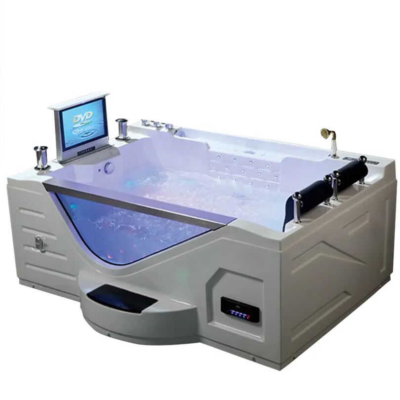 Двухместная акриловая ванна с гидромассажем и водопадом