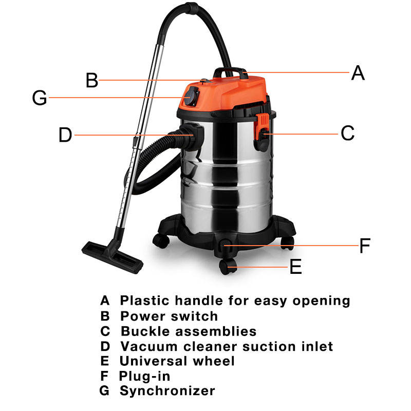 Dust Cleaning Machine Wet &Dry 30liters Wet Dry Vacuum Hotel Washing Car Workshop Dust Cleaner Jn308-30L