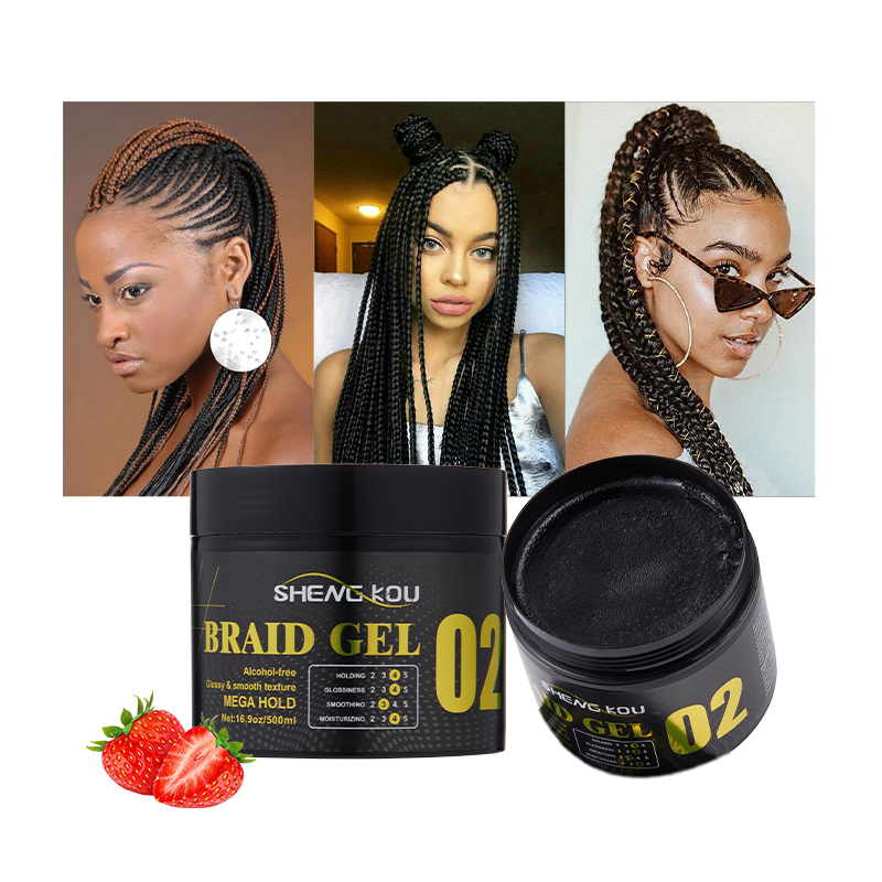 Wholesale Private Label Hair Syling Product OEM 500ml No White Residue Strong Hold Braid Gel for Hair Braiding