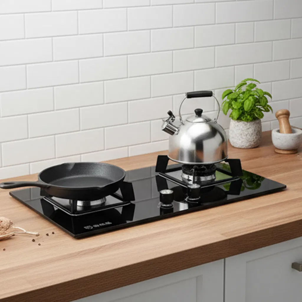 Efficient Gas Stove with Dual 4 8kw Burners for Enhanced Cooking