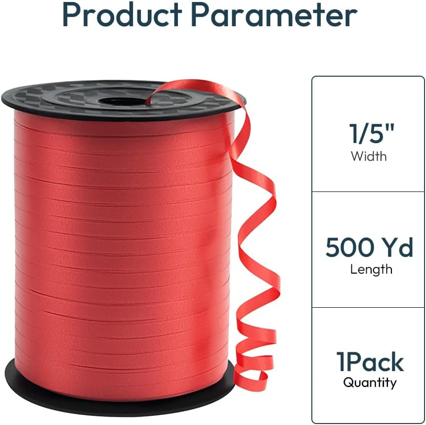 1/5" Wide X 500 Yards Christmas Curling Ribbons for Gift Wrapping, Party Decoration, Balloon String, Ribbons