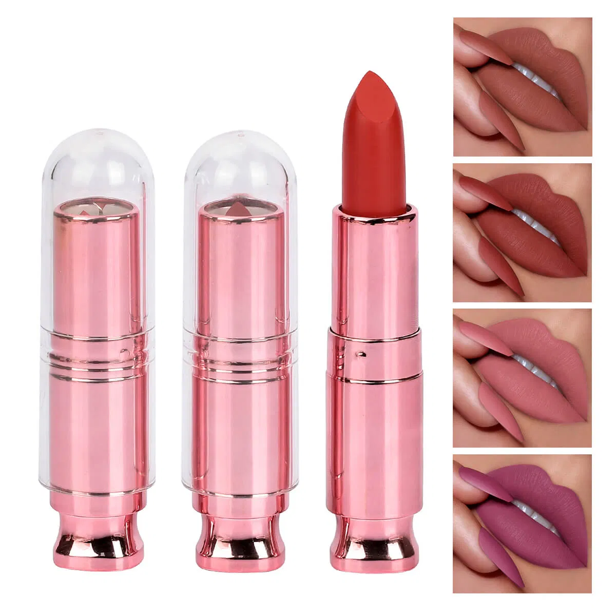 Wholesale Private Labels Vegan Rose Gold Nude Velvet Matte Lipstick
