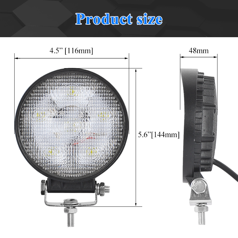 Набор круглых светодиодных фар 6PCS 18W для мотоцикла и авто