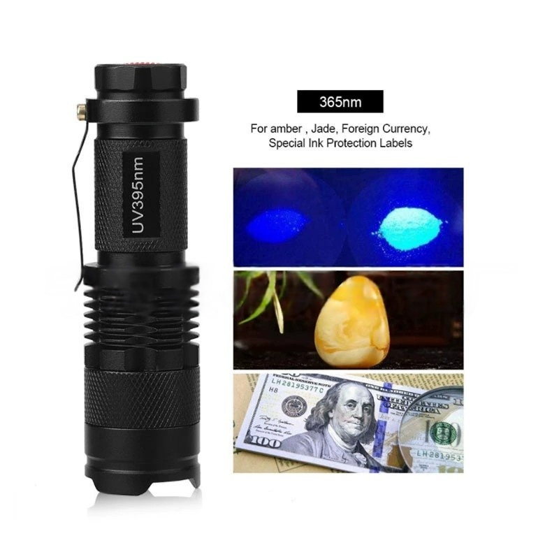 Sk68 365nm Ultraviolet Flashlight for Currency Verification and Fluorescent Detection