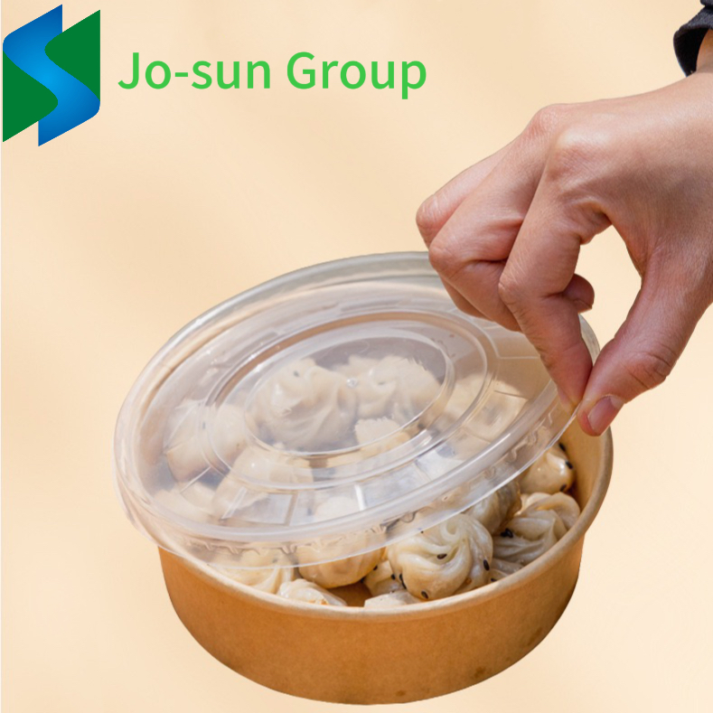 Disposable Take Away Kraft Paper Salad Bowl with Lid Kraft Paper Bowl
