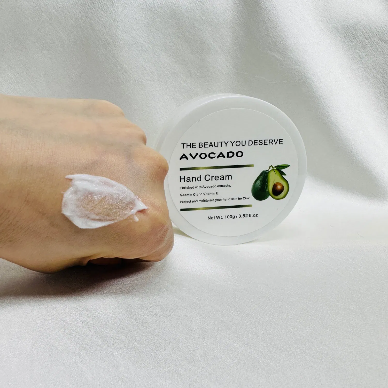 Custom Vegan Private Label Smoothing Nourishing Hydrating Brightening Avocado Hand Cream