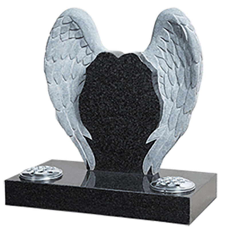 Cemetery Memorial Monument Black Granite Angel Baby Headstones Baby with Heart Shape Stone Headstone