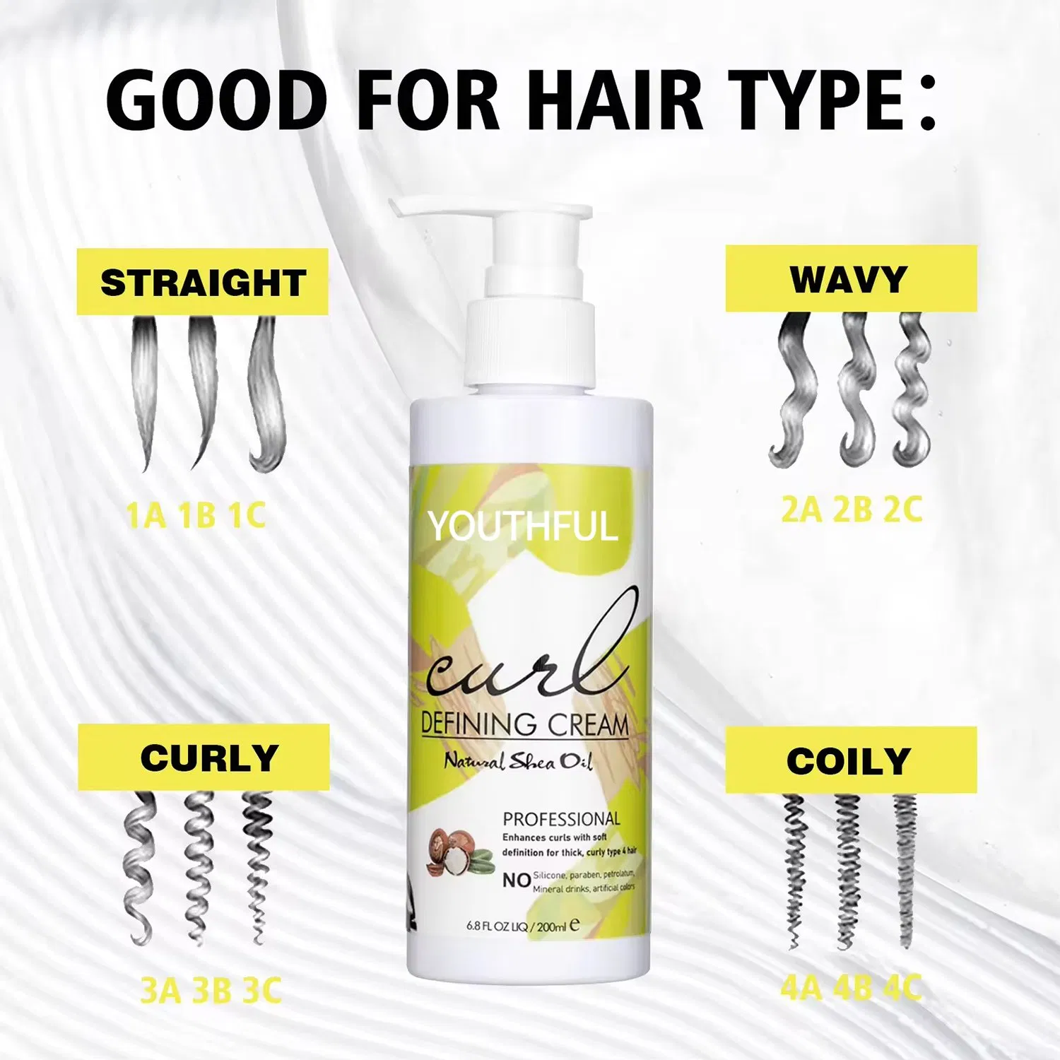 Private Label Frizz Control Products Curl Defining Cream