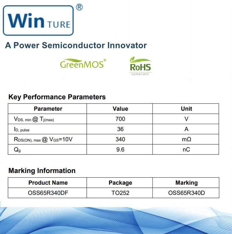 Easy to Design in Perfect Replacement for The Gallium Nitride (GaN) Device in High Frequency Operations Super Si Oss65r340FF To220f Semiconductor