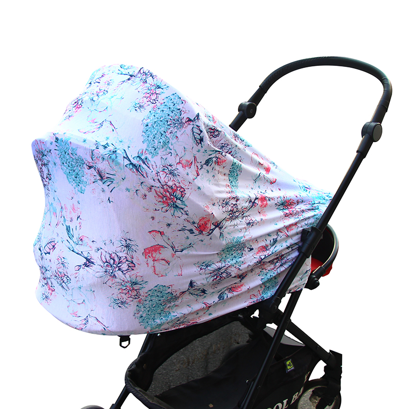 2024 Small Flower Rayon Stroller Cover