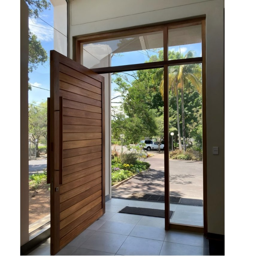 Heavy Duty Solid Wood Security Door for Exterior Use