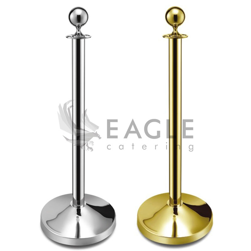 Silver or Golden Ball Shape Hotel Catering Barrier Post Stanchion