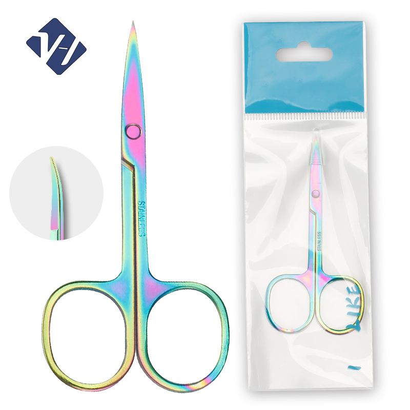 Factory Colorful Beauty Makeup Stainless Steel Professional Precision Eyebrow Hair Eyelash Scissors