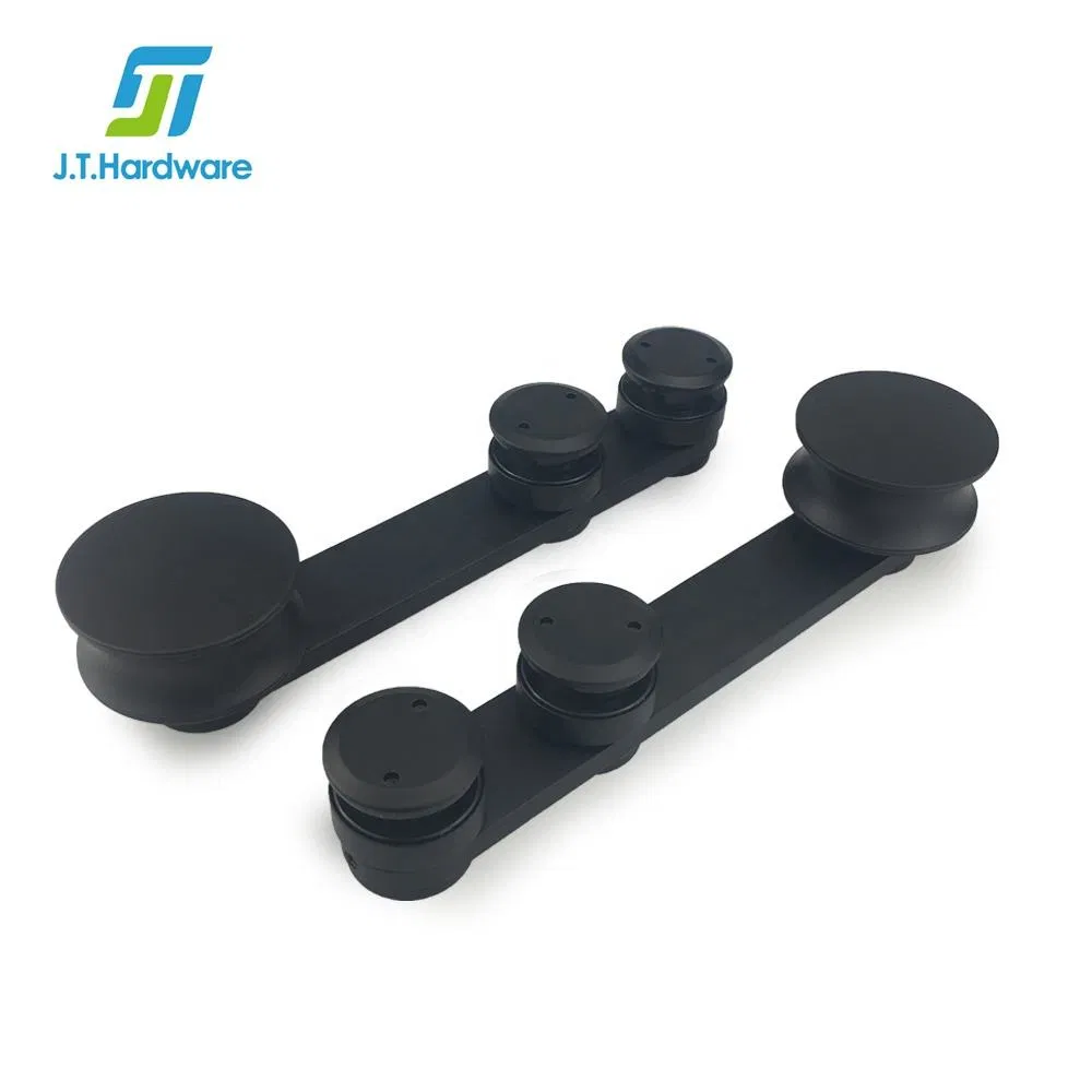 Frameless Cr L Tempered Glass Anti Lift Safety Features Black Sliding Glass Door System