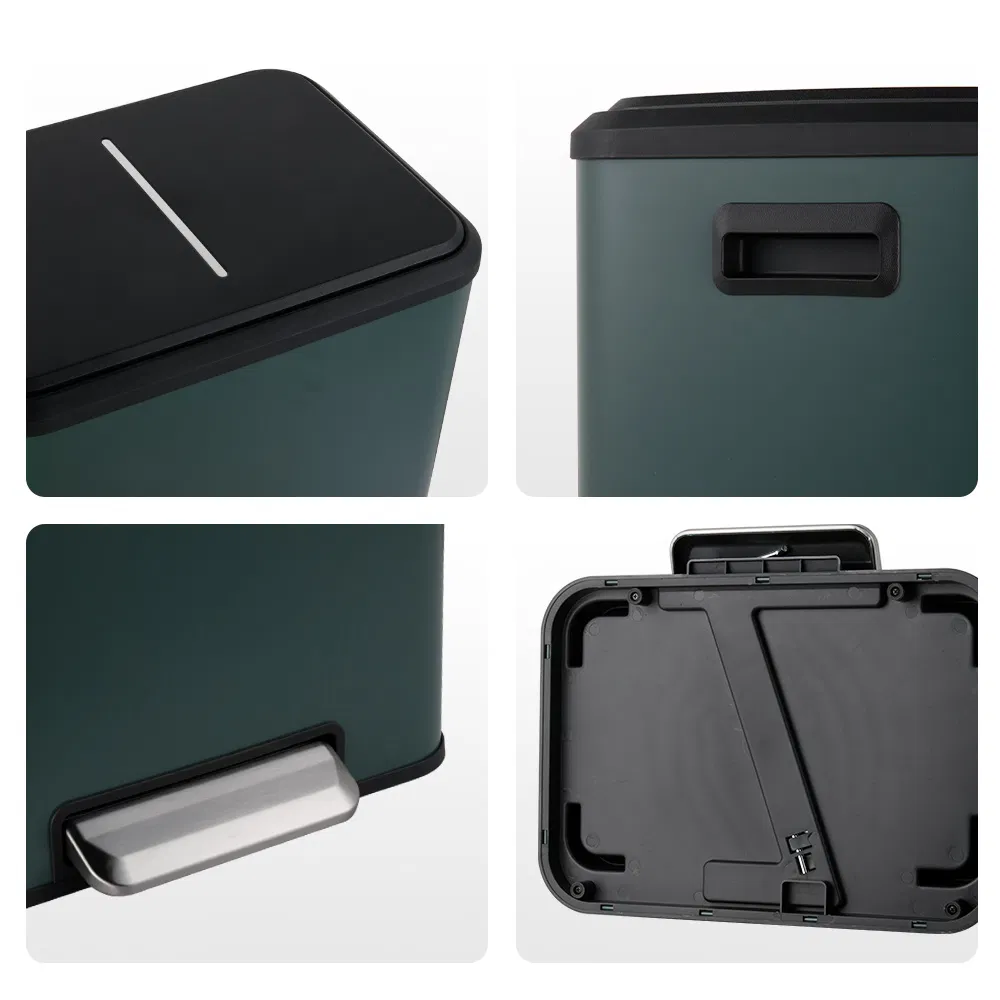 Прямоугольная педальная урна 30 л с мягкой крышкой