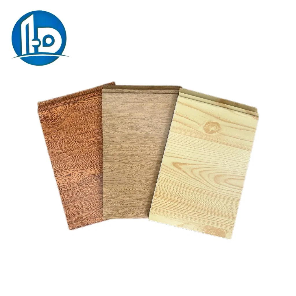 Insulation Polyurethane Foam Sandwich Panel Wood Grain Metal Exterior Wall Insulation Decorative Integrated Panel for Building with 16mm 25mm Thickness